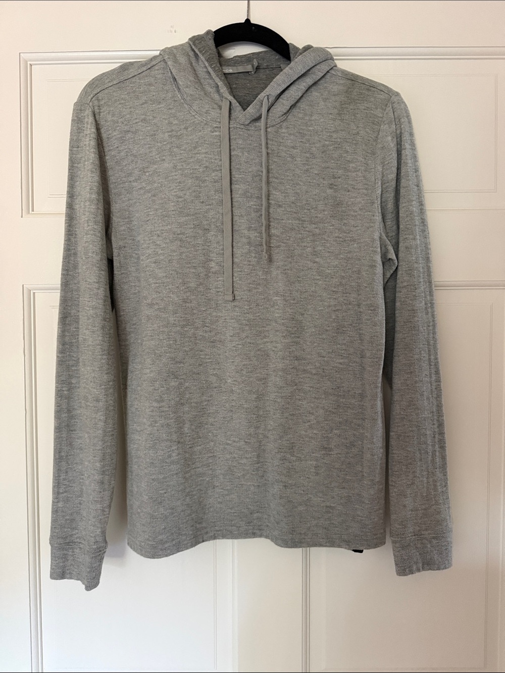 Vince Light Gray Hooded Long-Sleeve Shirt